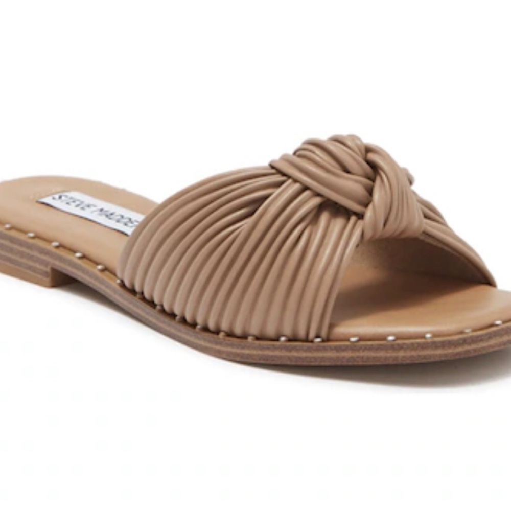 Steve Madden Tan Knotted Slide Sandals Size 7 1/2